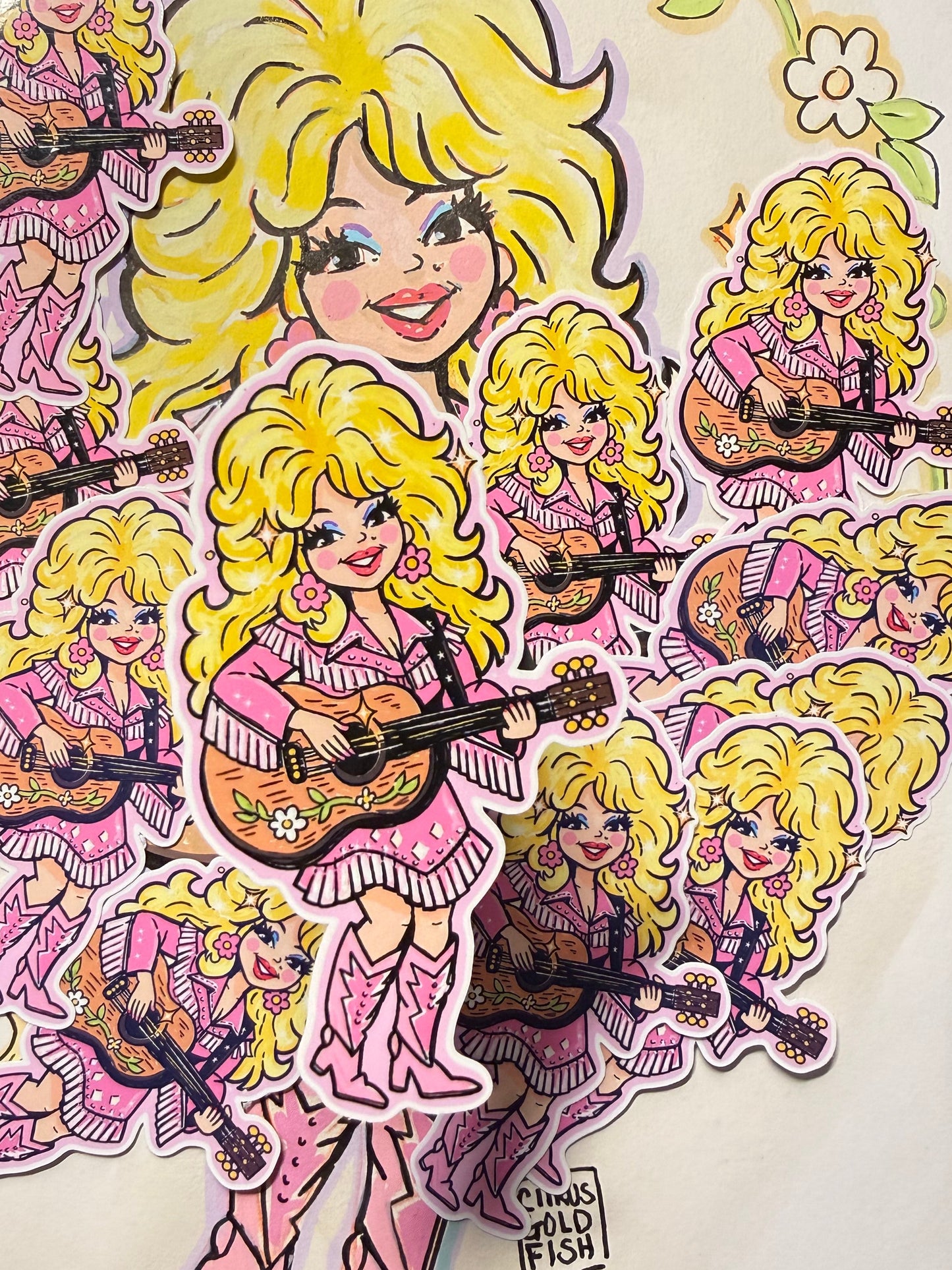 Dolly Parton -Vinyl sticker 3”