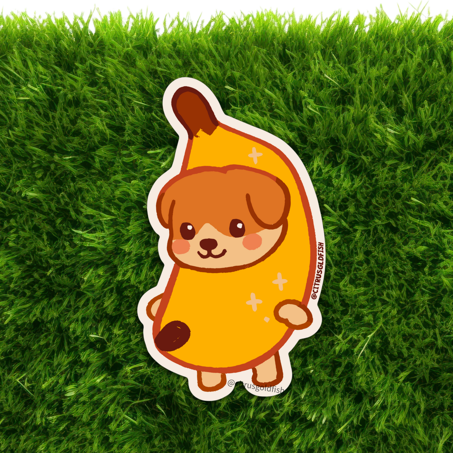 Koa the Banana Dog, 3" vinyl sticker