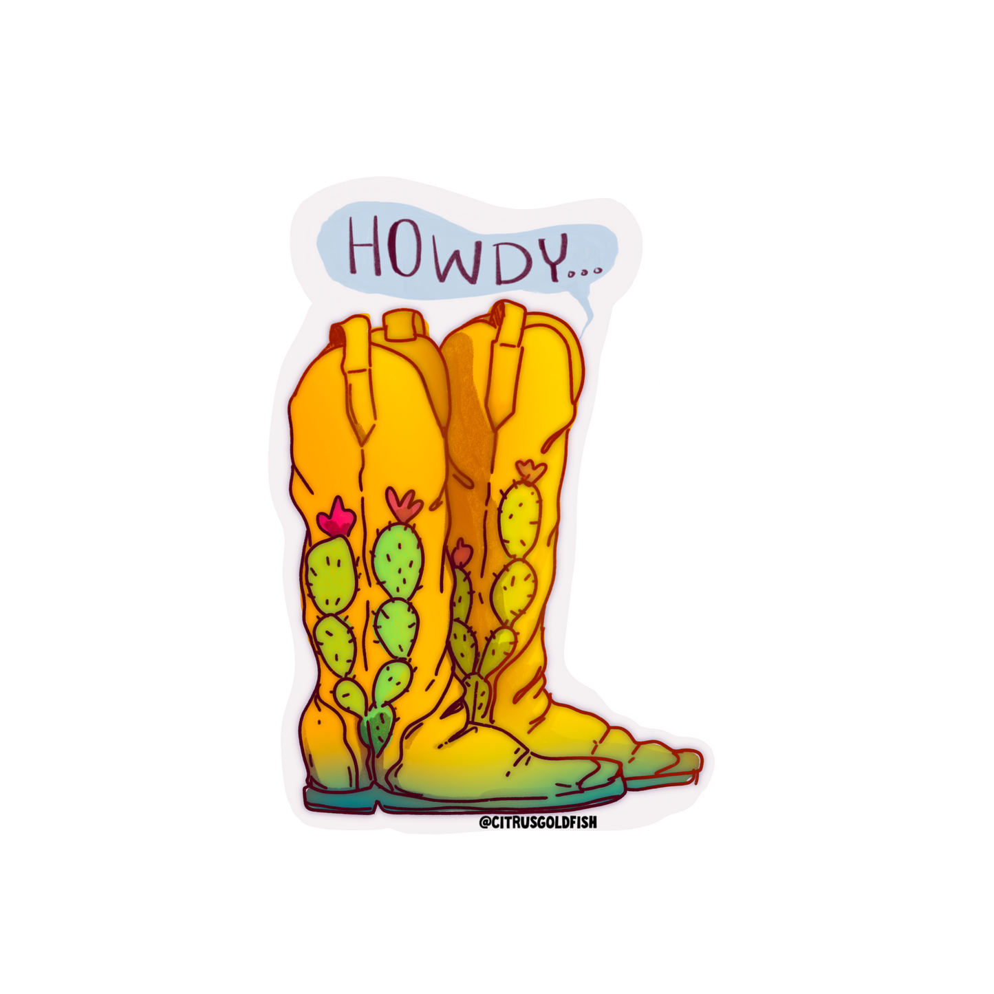 Howdy Cowboy Cactus Boots