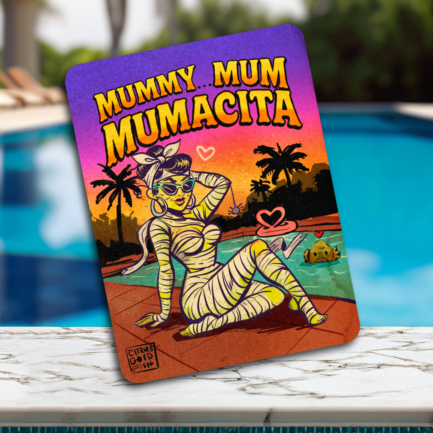 Mummy…Mum…Mumacita 3” vinyl sticker.
