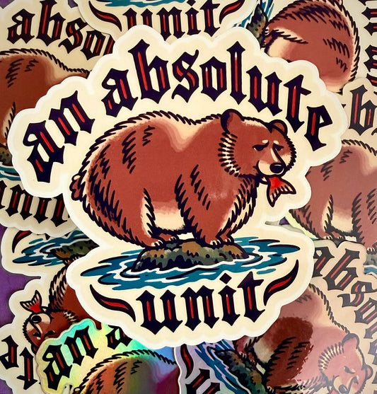 Fat Bear Week (an absolute unit) vinyl sticker 3”