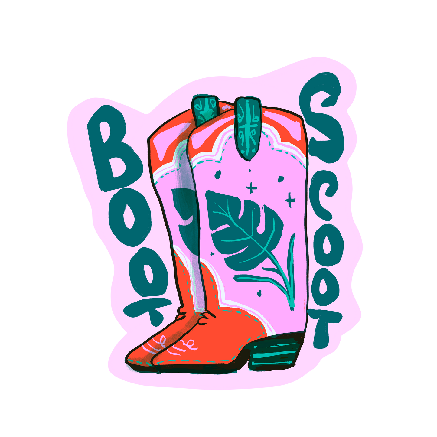 Cowboy Boots- Two Vinyl Stickers