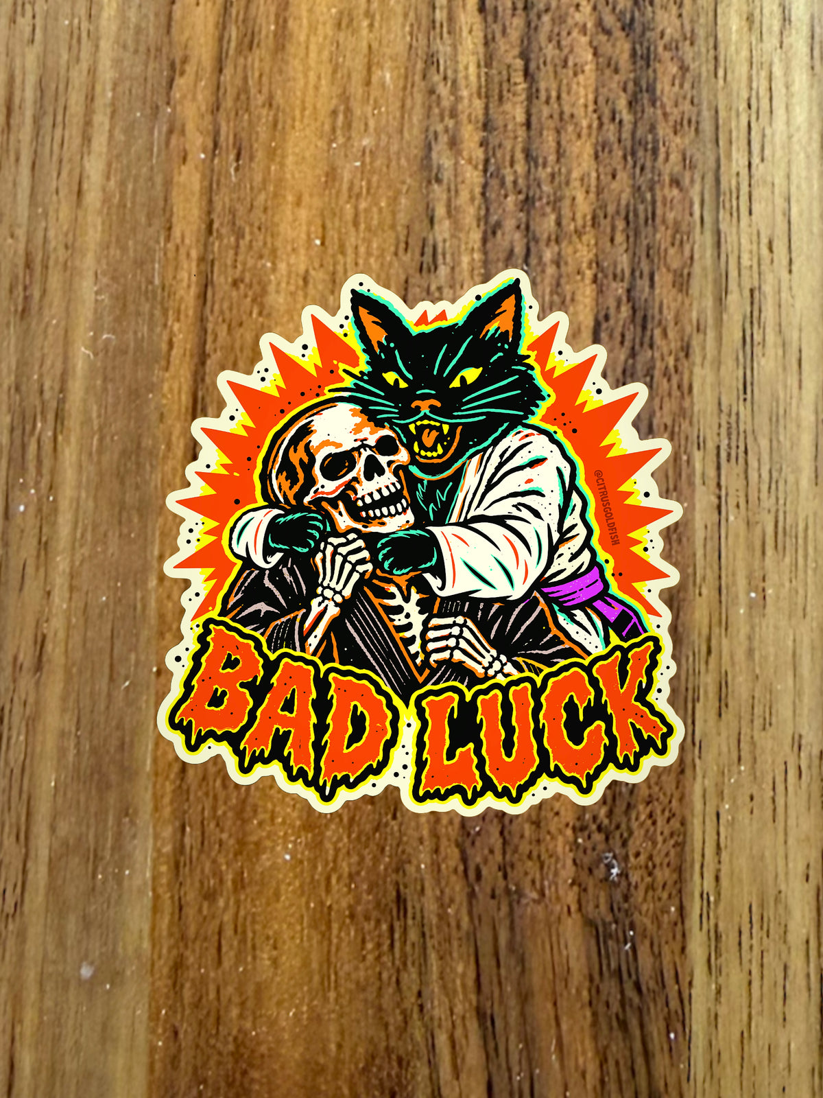 Bad Luck Jiu-Jitsu -3” vinyl sticker