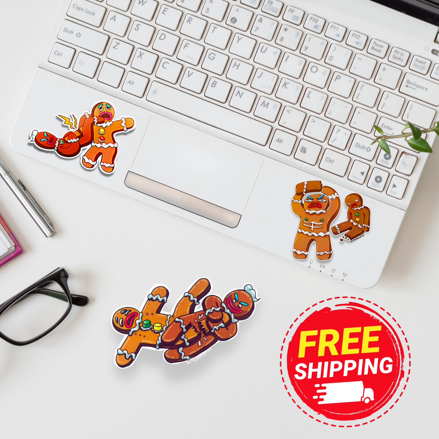 Gingerbread Jiu-Jitsu Sticker pack (4 in each pack!)