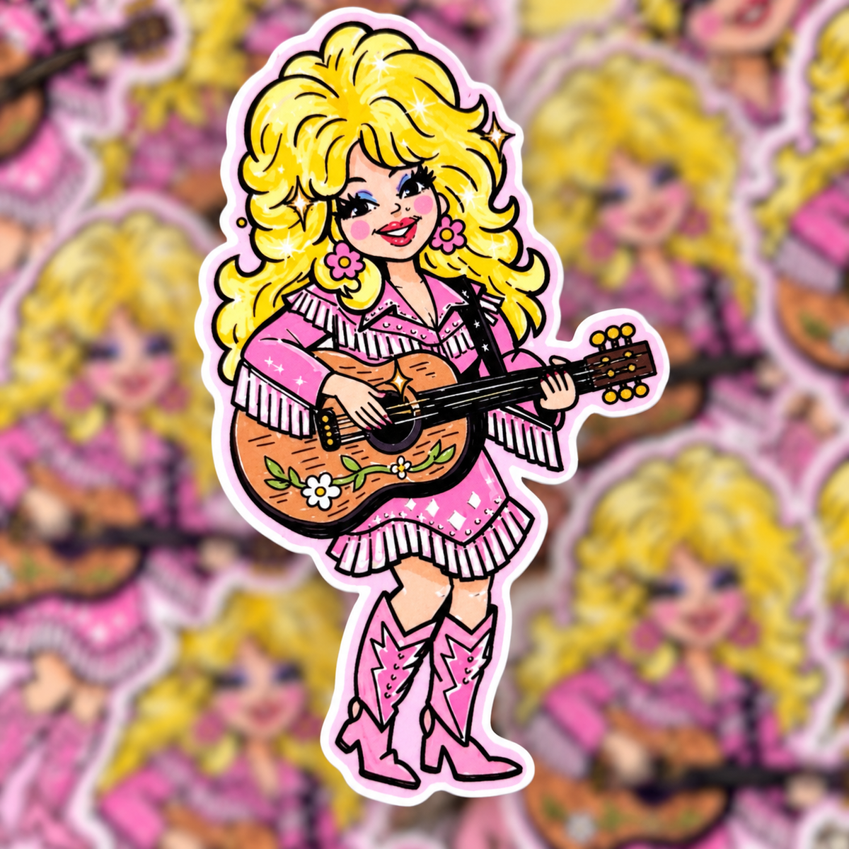 Dolly Parton -Vinyl sticker 3”