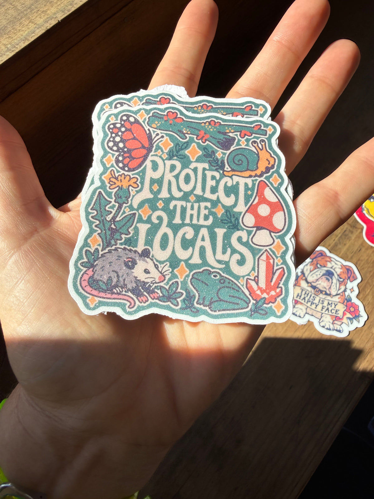 Protect the Locals-3”glitter vinyl sticker
