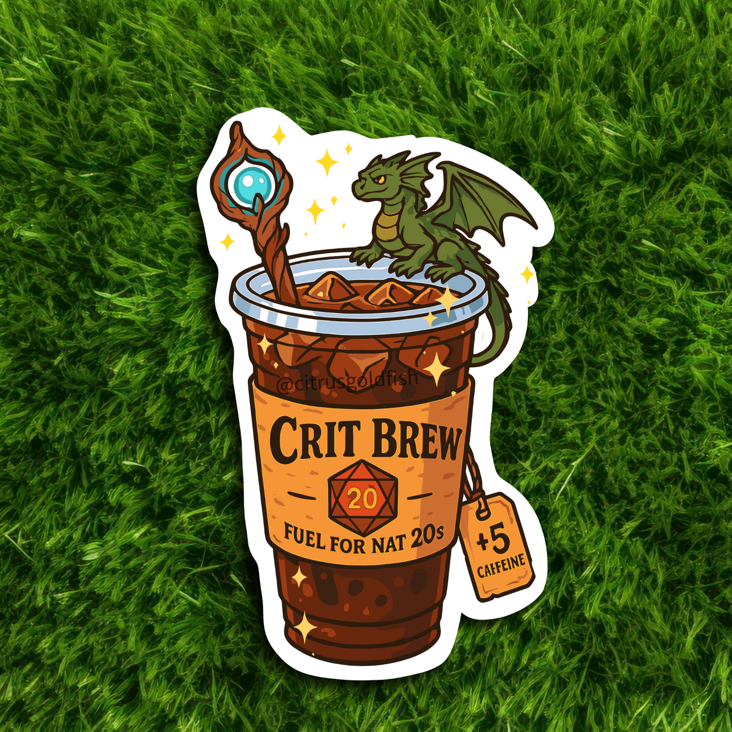 Crit Brew Magic/DND 3" Vinyl Sticker