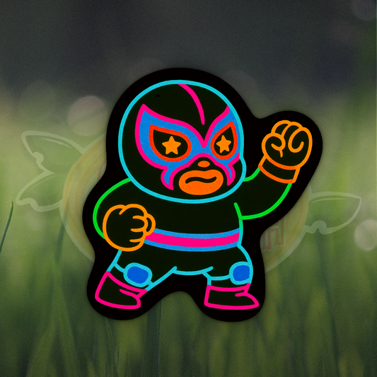 Neon Luchador Vinyl Sticker 3"