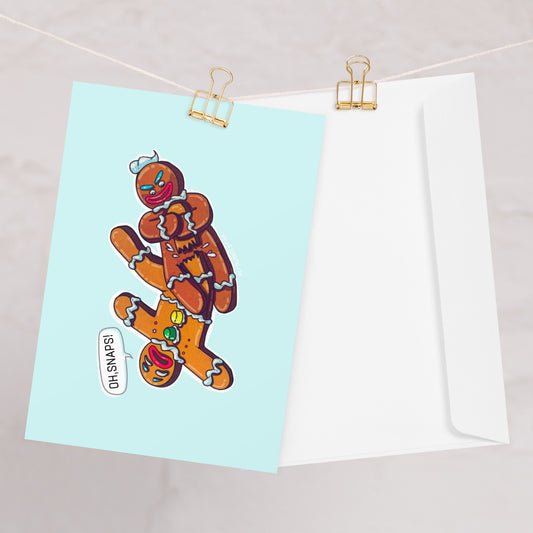 Gingerbread Snap Jiujitsu Greeting card