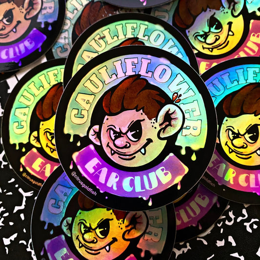 Cauliflower Ear Club-Holographic vinyl Sticker