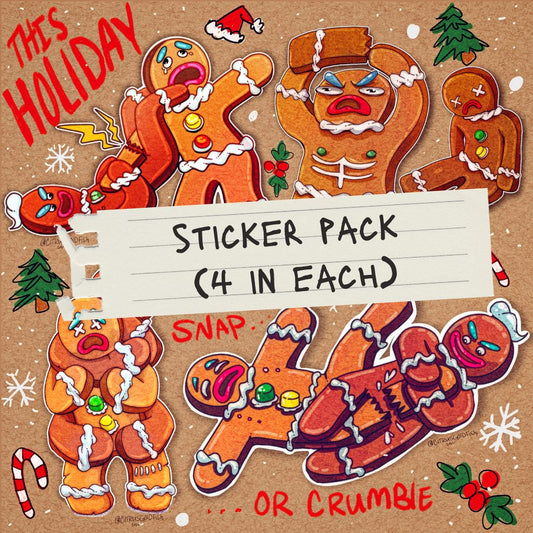 Gingerbread Jiu-Jitsu Sticker pack (4 in each pack!)